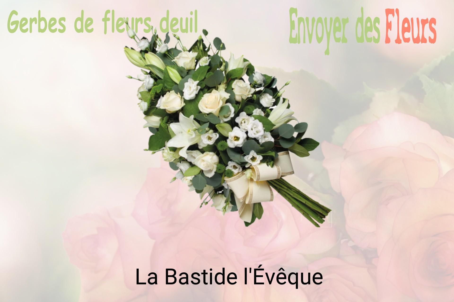 Gerbe de fleurs de deuil livrée à La Bastide-l'Évêque